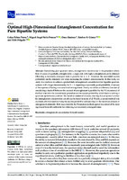 Optimal High-Dimensional Entanglement Concentration for Pure Bipartite Systems