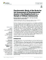 Psychometric Study of the Scale for the Assessment of Developmental Assets in the Neighborhood in a Sample of Chilean Adolescents
