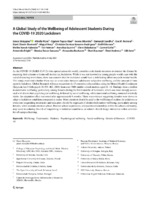 A Global Study of the Wellbeing of Adolescent Students During the COVID-19 2020 Lockdown
