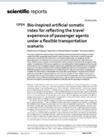 Bio-inspired artificial somatic index for reflecting the travel experience of passenger agents under a flexible transportation scenario