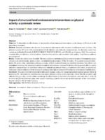 Impact of structural‑level environmental interventions on physical activity: a systematic review