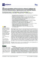      Microencapsulation of Piscirickettsia salmonis Antigens for Fish Oral Immunization: Optimization and Stability Studies 