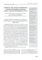 Calidad de vida, nivel de actividad física y pruebas funcionales en personas adultas y mayores laboralmente activas