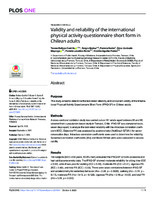 Validity and reliability of the international physical activity questionnaire short form in Chilean adults