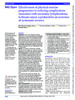 Effectiveness of physical exercise programmes in reducing complications associated with secondary lymphoedema to breast cancer: a protocol for an overview of systematic reviews