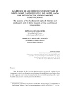 The exercise of the fundamental rights of children and adolescents and its limits: towards a truly constitutional interpretation