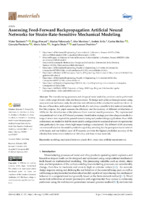 Assessing Feed-Forward Backpropagation Artificial Neural Networks for Strain-Rate-Sensitive Mechanical Modeling