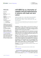 miR-6805-5p as a biomarker of cisplatin-induced nephrotoxicity in patients with head and neck cancer
