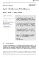 Cyclic-Schottky strata of Schottky space