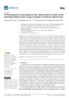 A Psychometric Examination of the Abbreviated Version of the Parenting Styles Scale Using a Sample of Chilean Adolescents