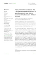      Measurement invariance of the comprehensive feeding practices questionnaire in dual-earner parents with adolescent children in Chile 