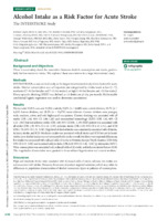 Alcohol Intake as a Risk Factor for Acute Stroke The INTERSTROKE Study