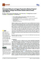      Corrosion Behavior of Copper Exposed in Marine Tropical Atmosphere in Rapa Nui (Easter Island) Chile 20 Years after MICAT 