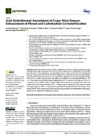 Acid Hydrothermal Amendment of Grape Wine Pomace: Enhancement of Phenol and Carbohydrate Co-Solubilization
