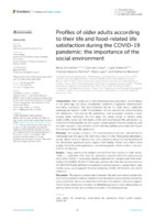 Profiles of older adults according to their life and food-related life satisfaction during the COVID-19 pandemic: the importance of the social environment