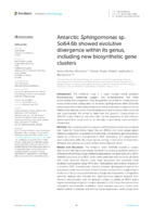 Antarctic Sphingomonas sp. So64.6b showed evolutive divergence within its genus, including new biosynthetic gene clusters