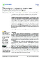  Transparency and E-Government in Electronic Public Procurement as Sustainable Development 