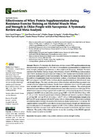 Effectiveness of Whey Protein Supplementation during Resistance Exercise Training on Skeletal Muscle Mass and Strength in Older People with Sarcopenia: A Systematic Review and Meta-Analysis