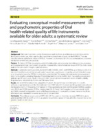 Evaluating conceptual model measurement and psychometric properties of Oral health-related quality of life instruments available for older adults: a systematic review