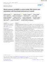 Blood pressure variability in acute stroke: Risk factors and association with functional outcomes at 1 month