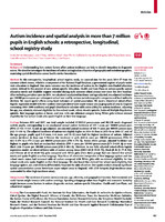 Autism incidence and spatial analysis in more than 7 million pupils in English schools: a retrospective, longitudinal, school registry study