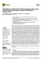 Antioxidants in Shell and Nut Yield Components after Ca, Mg and K Preharvest Spraying on Hazelnut Plantations in Southern Chile