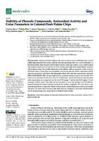 Stability of Phenolic Compounds, Antioxidant Activity and Color Parameters in Colored-Flesh Potato Chips