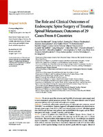 The Role and Clinical Outcomes of Endoscopic Spine Surgery of Treating Spinal Metastases, Outcomes of 29 Cases From 8 Countries