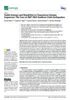 Tsallis Entropy and Mutability to Characterize Seismic Sequences: The Case of 2007-2014 Northern Chile Earthquakes