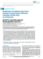 Identification of Continuous-Time Linear Parameter Varying Systems With Noisy Scheduling Variable Using Local Regression