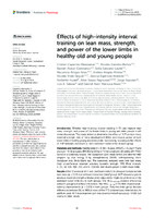 Effects of high-intensity interval training on lean mass, strength, and power of the lower limbs in healthy old and young people