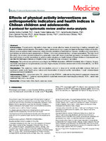 Effects of physical activity interventions on anthropometric indicators and health indices in Chilean children and adolescents: A protocol for systematic review and/or meta-analysis