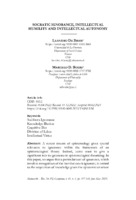      SOCRATIC IGNORANCE, INTELLECTUAL HUMILITY AND INTELLECTUAL AUTONOMY 