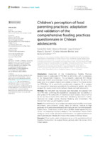 Children's perception of food parenting practices: adaptation and validation of the comprehensive feeding practices questionnaire in Chilean adolescents