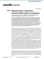  Magnetostatic interaction between Bloch point nanospheres 