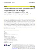 Advances towards the use of gastrointestinal tumor patient-derived organoids as a therapeutic decision-making tool