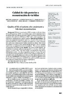      Quality of life of patients who underwent a bile duct reconstruction 