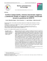 Work-family conflict, negative emotional symptoms and family satisfaction in women with paid work during the COVID-19 pandemic