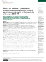 Effects of a pulmonary rehabilitation program on pulmonary function, exercise performance, and quality of life in patients with severe COVID-19